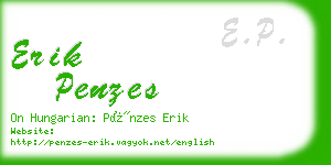 erik penzes business card